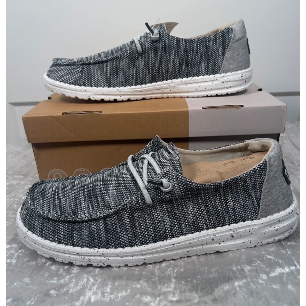 HeyDude Wendy Sox Women’s 10 Men’s 8 Dark Grey Slip On Shoes NEW